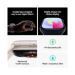 Apple Watch Series 9 Smartwatch with Aluminium Case with Sport Band, Fitness Tracker, Blood Oxygen & ECG Apps,.