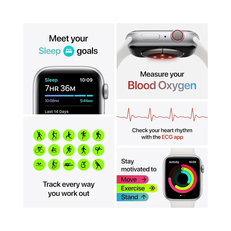 Apple Watch Series 6 - 40mm, GPS + Cellular, Stainless Steel Case - (Certified Pre-Owned) - view 2