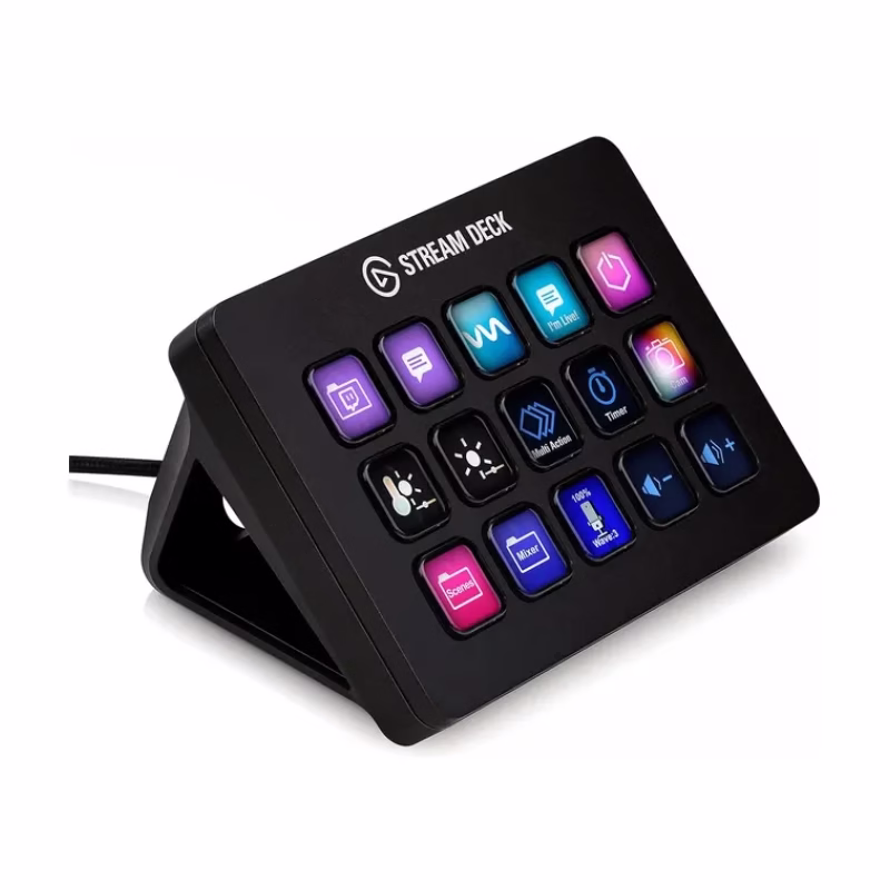 Elgato Stream Deck MK.2 – Studio Controller, 15 macro keys, trigger actions in apps and software like OBS, Twitch -White -.