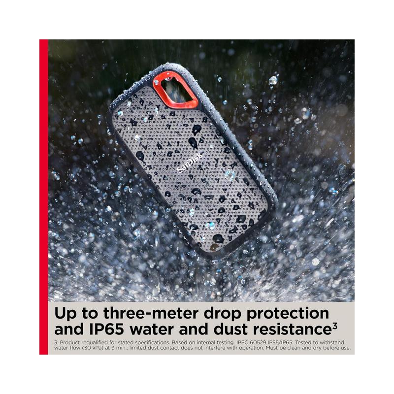 SanDisk 2TB Extreme Portable SSD - External Solid State Drive (SDSSDE61-2T00) - Brand New - view 5