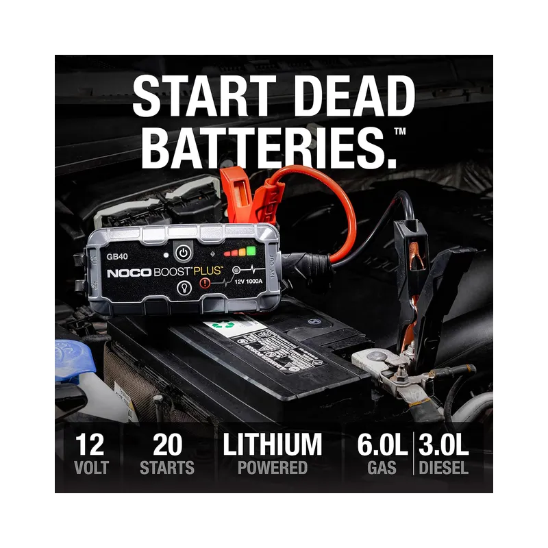 NOCO Boost Plus GB40 1000 Amp 12-Volt UltraSafe Lithium Jump Starter Box, Car Battery Booster Pack, Portable Power Bank.