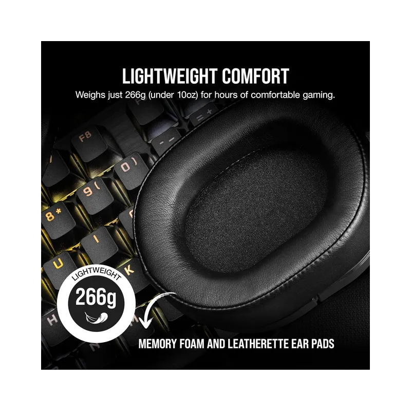 CORSAIR HS55 WIRELESS Multiplatform Lightweight Gaming Headset With Bluetooth - PC, PS5, PS4, Nintendo Switch, Mobile -.