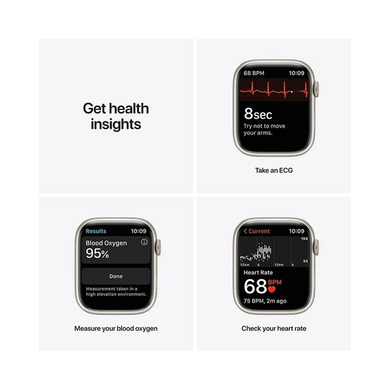 Apple Watch Series 7 Aluminum Case with Starlight Sport Band (Certified Pre-Owned) - view 2