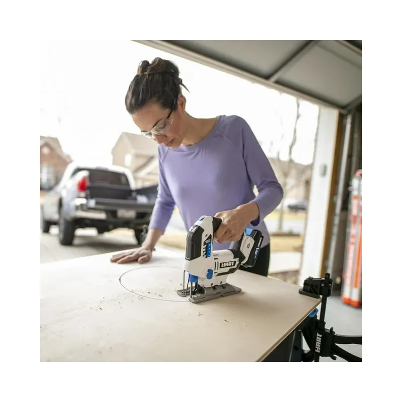 HART 20-Volt Cordless Orbital Jigsaw Kit (1) 20-Volt 1.5Ah Lithium-Ion Battery, Precision cutting with variable speed.