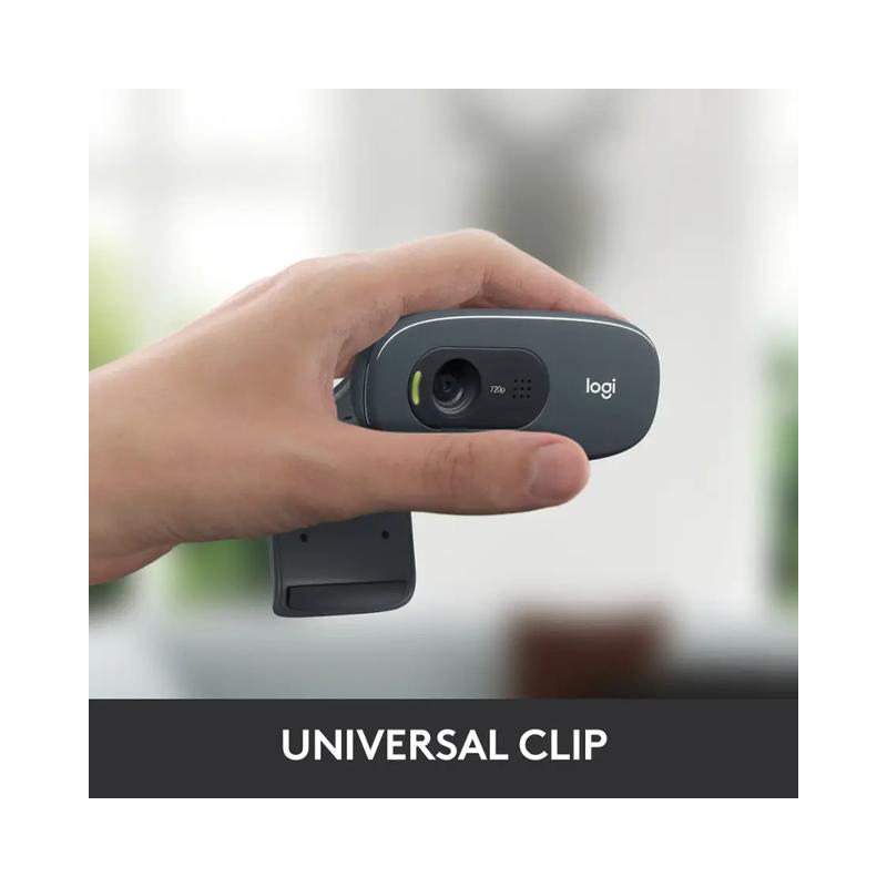 Logitech C270 720 Webcam with Noise-Reducing Mics - Black (Brand New) - view 4