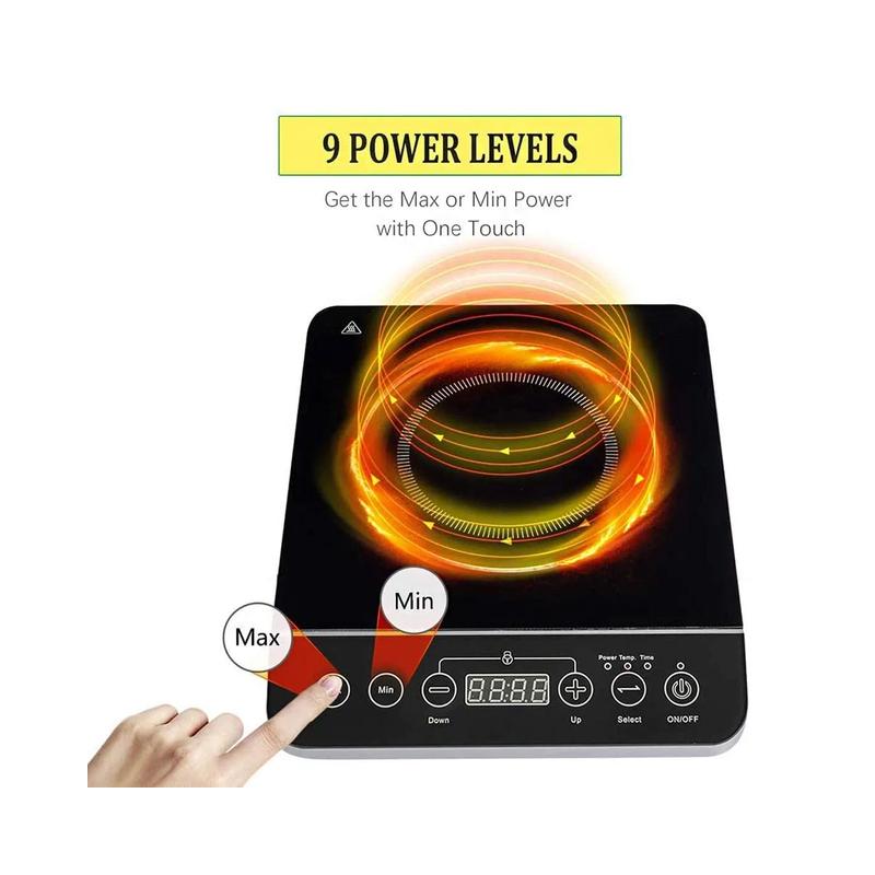 Cusimax Induction Cooktop, 1800W Stainless Steel Portable Induction Burner with Timer (CMIC-180B1) - Brand New - view 6