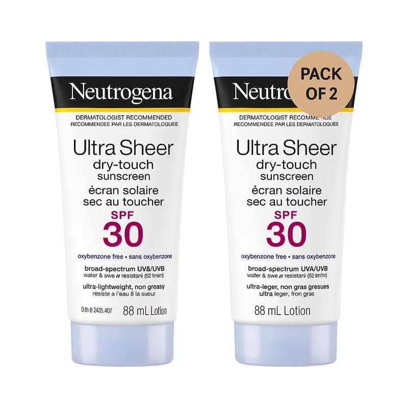 Neutrogena Sunscreen Lotion SPF 30, Ultra Sheer Dry-Touch (Pack of 2)