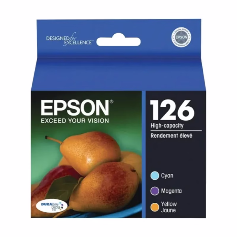 [Original] Epson® T126520-S DURABrite Ultra® High-Yield Ink Cartridges - Cyan, Magenta, Yellow - 3 Pack - Brand New
