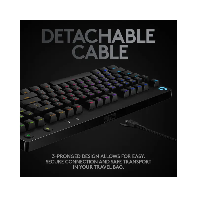 Logitech - G PRO TKL Wired Mechanical GX Blue Clicky Switch Gaming Keyboard with RGB Backlighting - Black (Brand New) -.