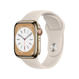 Apple Watch Series 8 [GPS + Cellular] Stainless Steel Case with Sport Band- Certified Pre-Owned