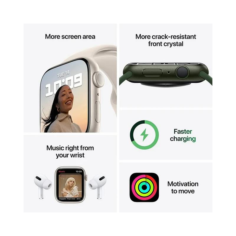 Apple Watch Series 7 Aluminum Case with Starlight Sport Band (Certified Pre-Owned) - view 4