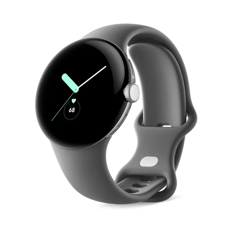Silver Stainless Steel Charcoal Band