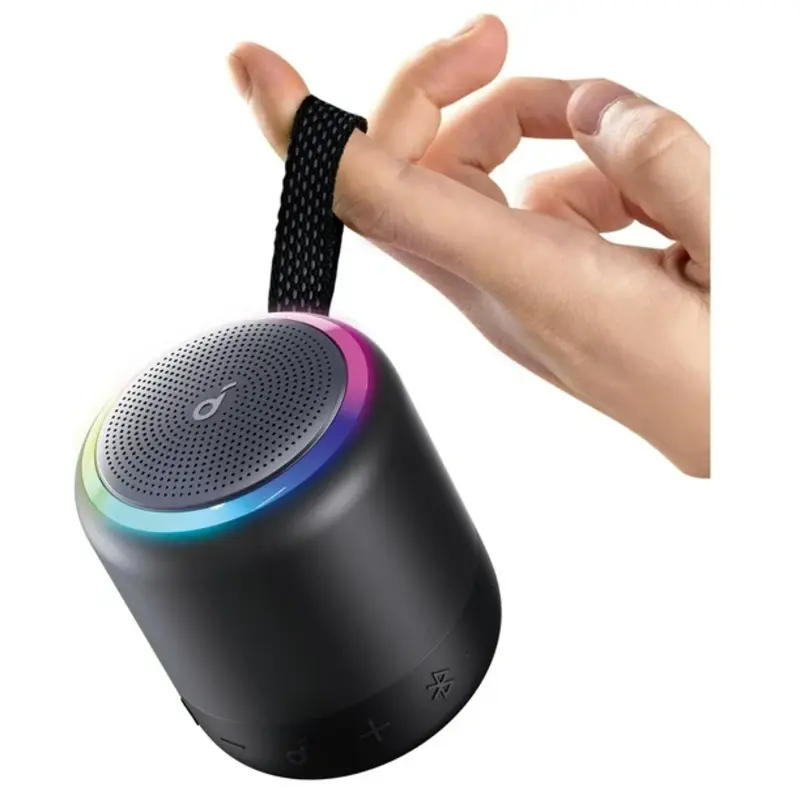 Soundcore Mini 3 Bluetooth Speaker by Anker, BassUp and PartyCast Technology, USB-C, Waterproof IPX7, and Customizable EQ -.