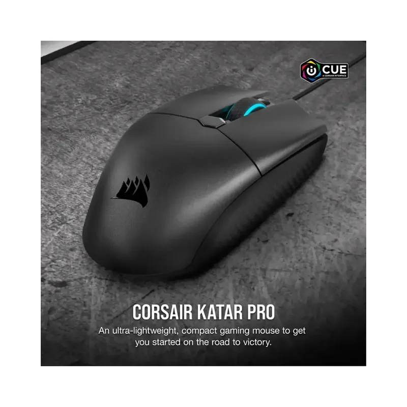 CORSAIR - KATAR PRO Ultra-Light Wired Optical Gaming Ambidextrous Mouse - Wired - Black (Brand New) - view 7