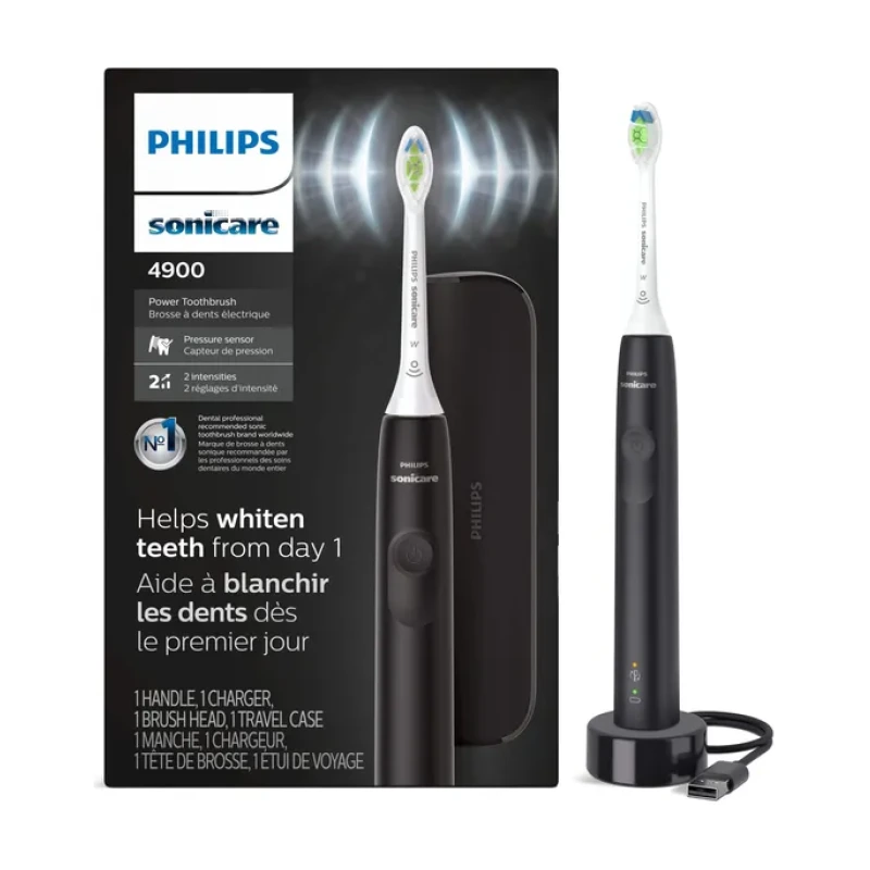 Philips Series 4900 Sonicare Toothbrush, 2-weeks per Charge, Black or White - Brand New
