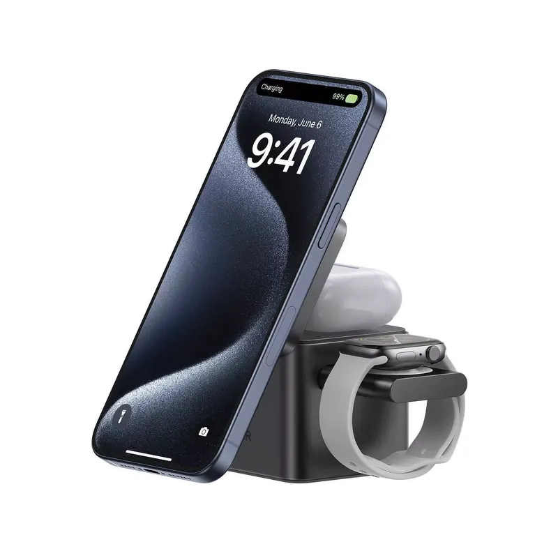 Anker MagGo 3-in-1 Cube Charging Station with Qi2 for iPhone, Airpod , Apple Watch - (Open Box) - view 2