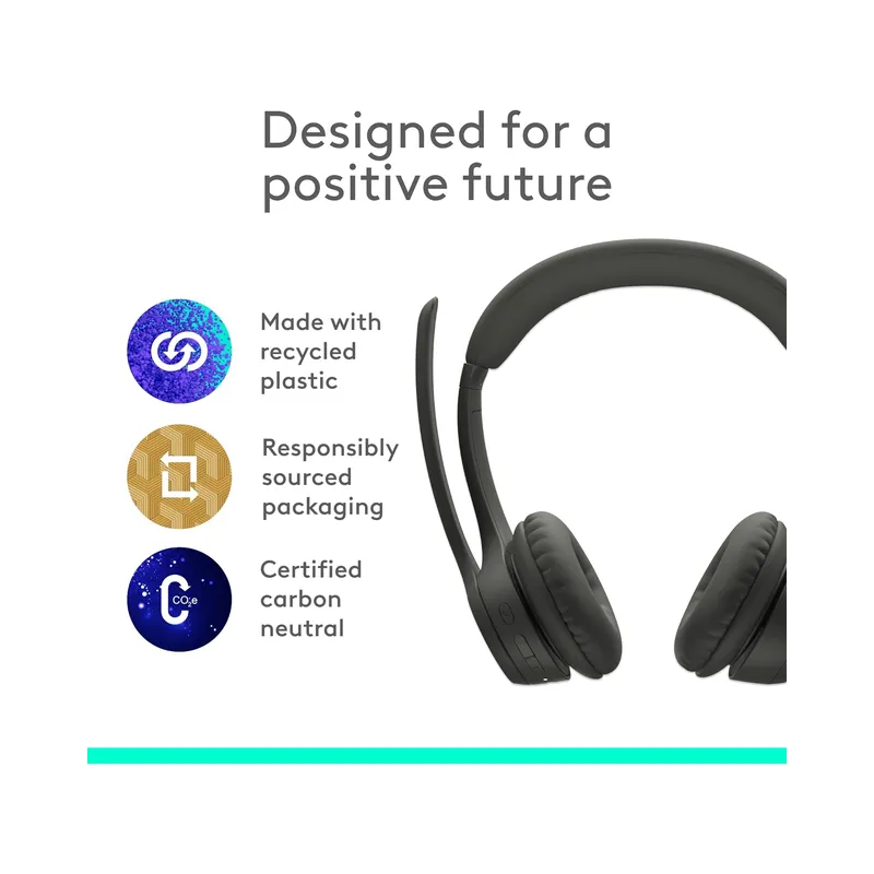 Logitech Zone 300 Wireless Bluetooth On-ear Headset With Noise-Canceling Microphone - Brand New - view 3