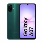 Samsung Galaxy A07 4G Dual Sim in Green, front and rear view