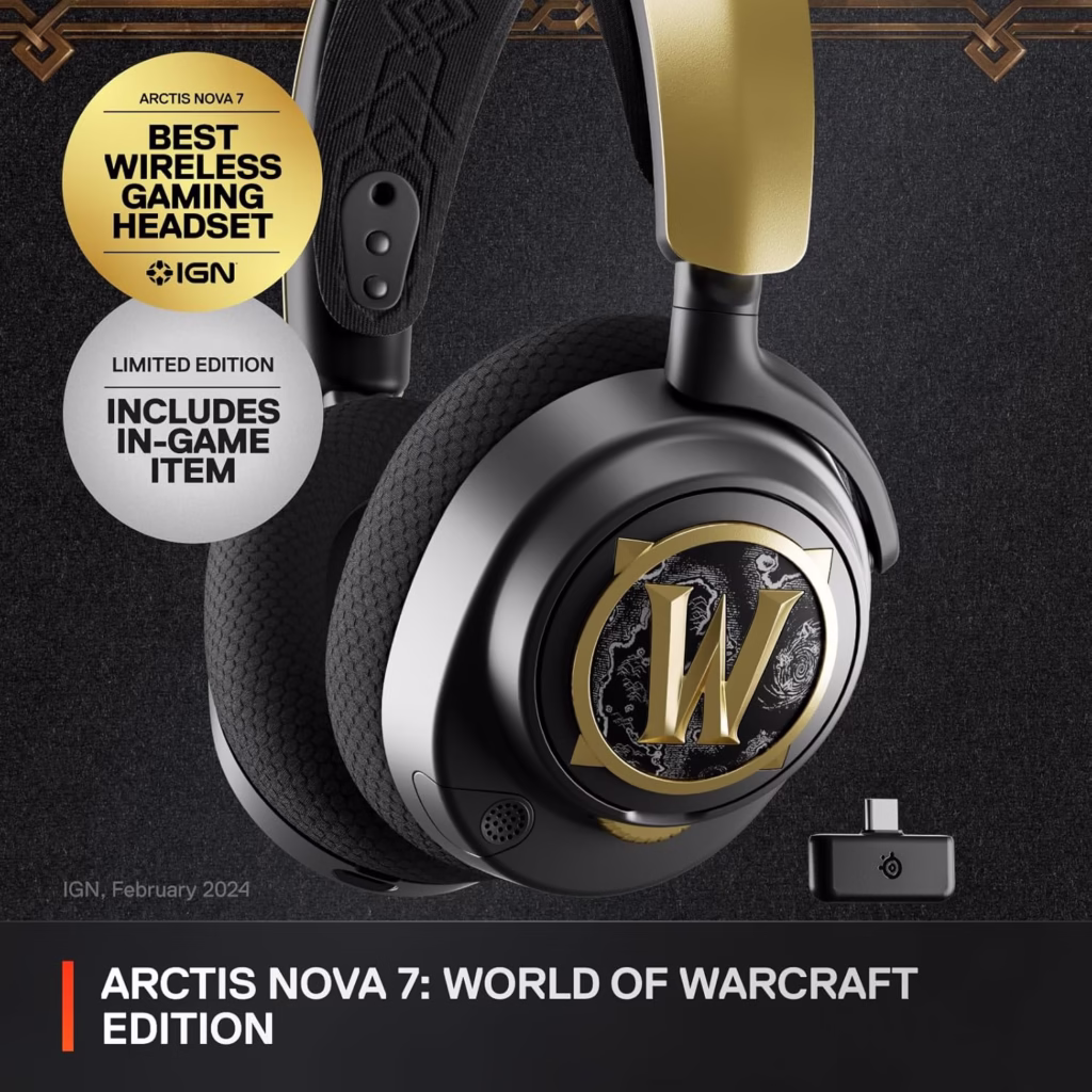 SteelSeries Arctis Nova 7 Wireless Multi-Platform Gaming Headset — World of Warcraft Edition - Brand New - view 4