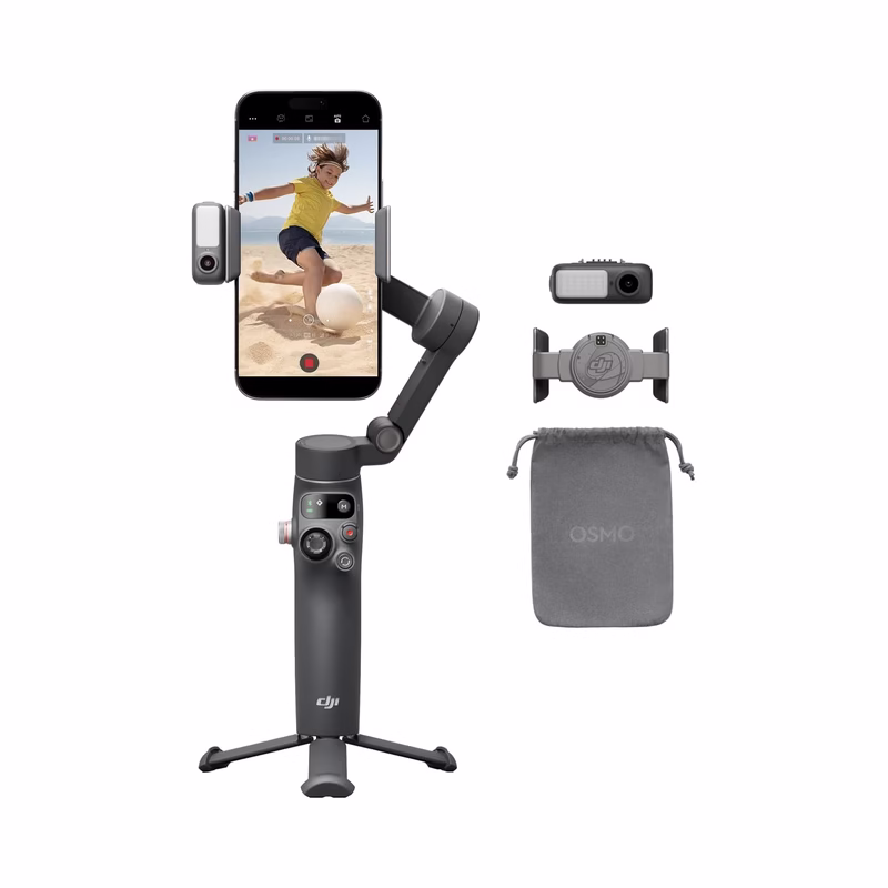 DJI Osmo Mobile 7P Gimbal Stabilizer, Built-in Extension Rod & Tripod (Brand New)