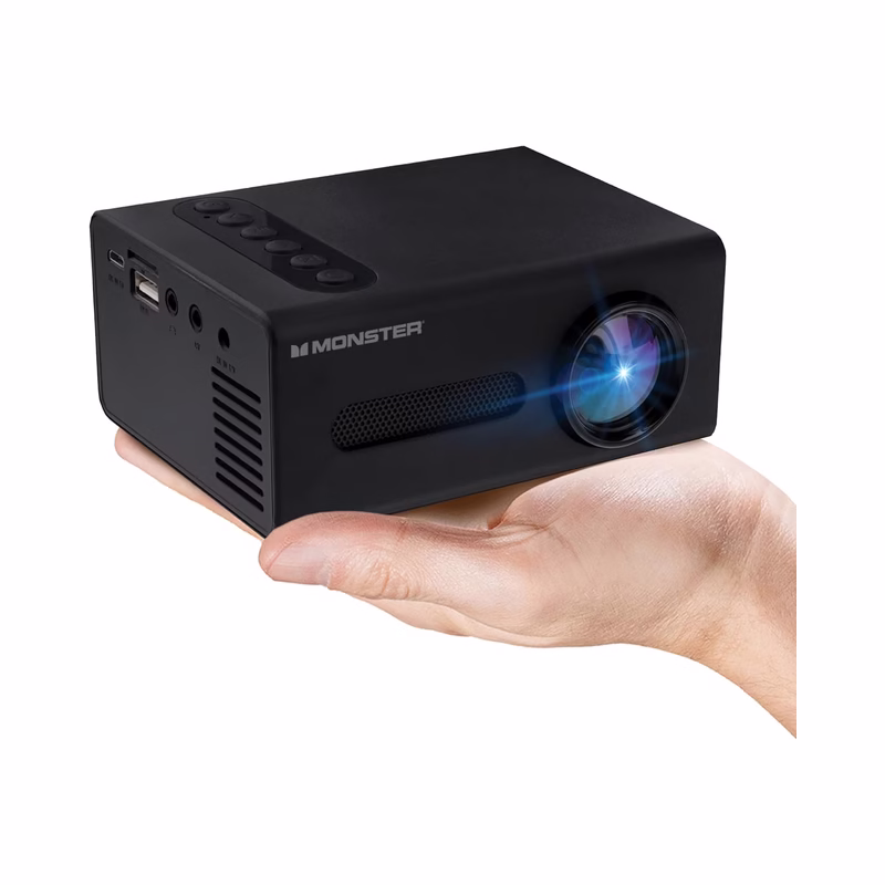 Monster Image Mini Small Format LCD Projector, HD 1080p, Black - Open Box - view 2