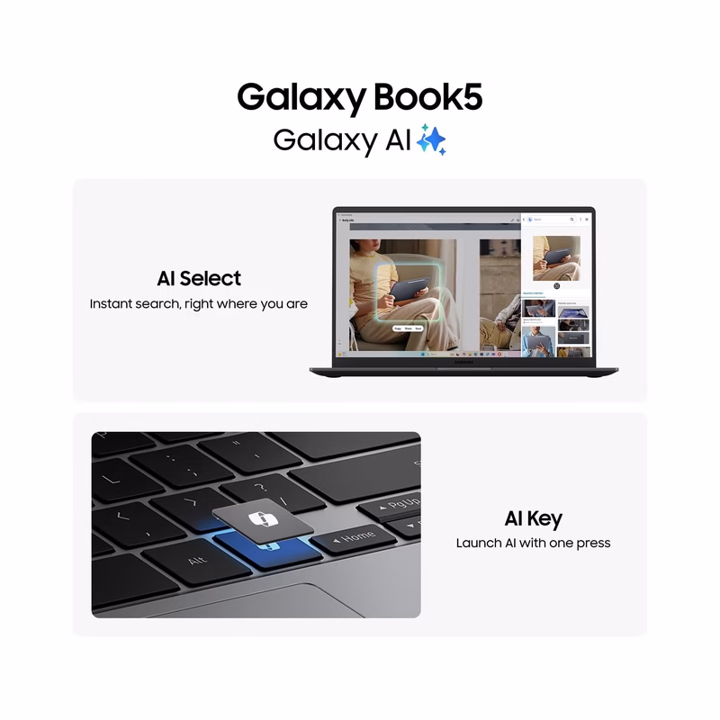 Samsung Galaxy Book5, Intel Core Ultra 7 - 255U, 16GB RAM, 512GB SSD - Brand New - view 2