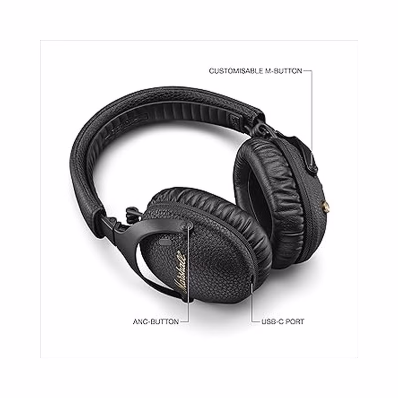 Marshall Monitor III Active Noise Canceling Over-Ear Bluetooth Headphone, Black (Brand New) - view 4