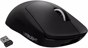 Logitech G PRO X Superlight Wireless Gaming Mouse – 63g Ultra-Light, HERO 25K Sensor, 25,600 DPI, 5 Buttons | Black |.