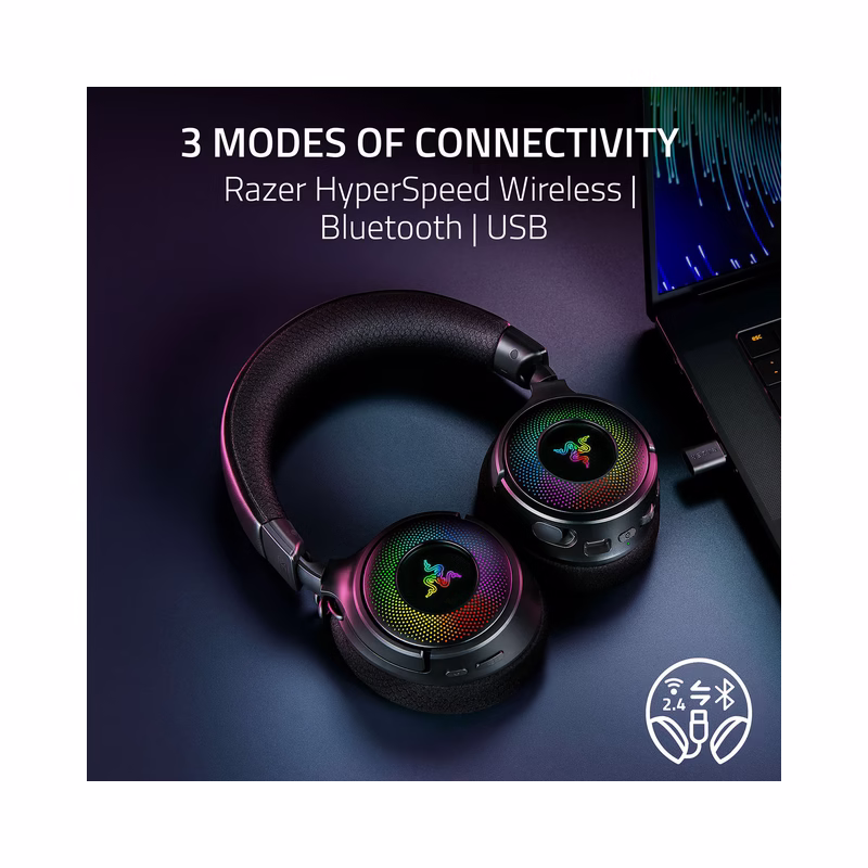 Razer Kraken V4 Wireless Gaming Headset with Microphone - Black - Brand New - view 4
