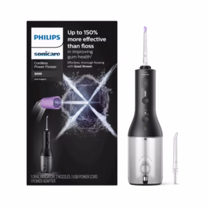 Philips Sonicare Power Flosser 3000 Cordless, Oral Irrigator Quad Stream technology and whisper quiet (HX3826) - Brand New