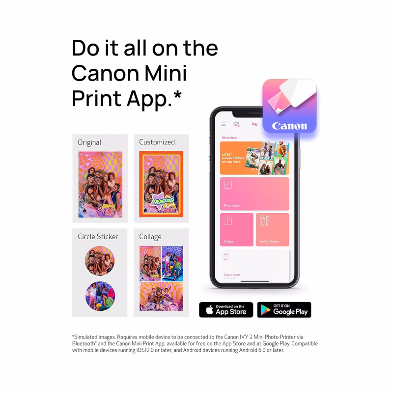 Canon IVY 2 Mini Photo Printer – Wireless Bluetooth, Sticky-Back Prints, iOS & Android | Brand New - view 6