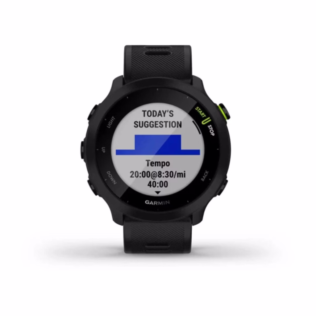 Garmin Forerunner 55, GPS Running Watch with Daily Suggested Workouts, Up to 2 Weeks of Battery Life, Black - Brand New -.