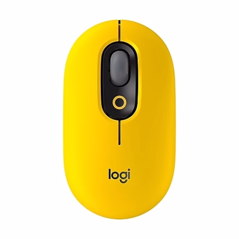 Logitech POP Mouse - Wireless Bluetooth Mouse with SilentTouch & Emoji Button | Blast Yellow | Brand New