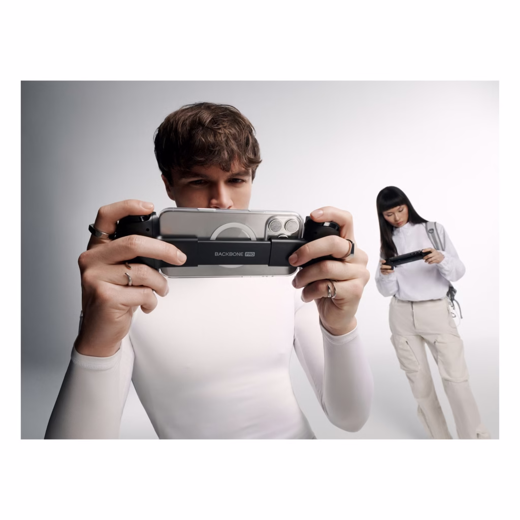 Backbone Pro wireless mode with MagSafe-compatible iPhone for any-screen gaming on the go