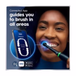 Oral-B iO7 Adaptive Clean banner with gum pressure sensor, cleaning coaching app, long-lasting battery and interactive display callouts