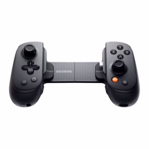 Backbone Pro Black mobile gaming controller front view with full-sized joysticks and clicky D-pad