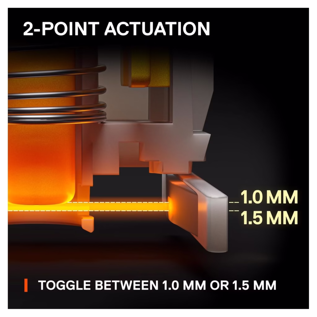 SteelSeries Apex 9 TKL 2-point actuation 1.0mm gaming and 1.5mm typing toggle