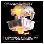 SteelSeries Apex 9 TKL OptiPoint custom optical switch exploded view, light-based actuation