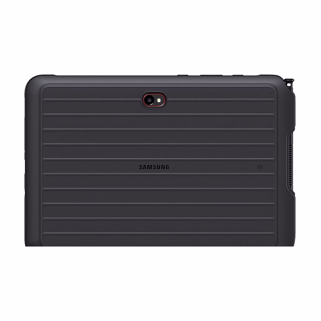 Samsung Galaxy Tab Active4 Pro 5G 64GB, ribbed rugged back panel with 13MP camera and NFC logo