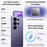 Samsung Galaxy S26 Ultra 200MP camera, Snapdragon processor and 5000mAh battery specifications