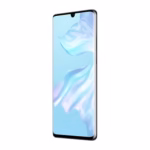 Huawei P30 Pro Black three-quarter front view with slim curved profile