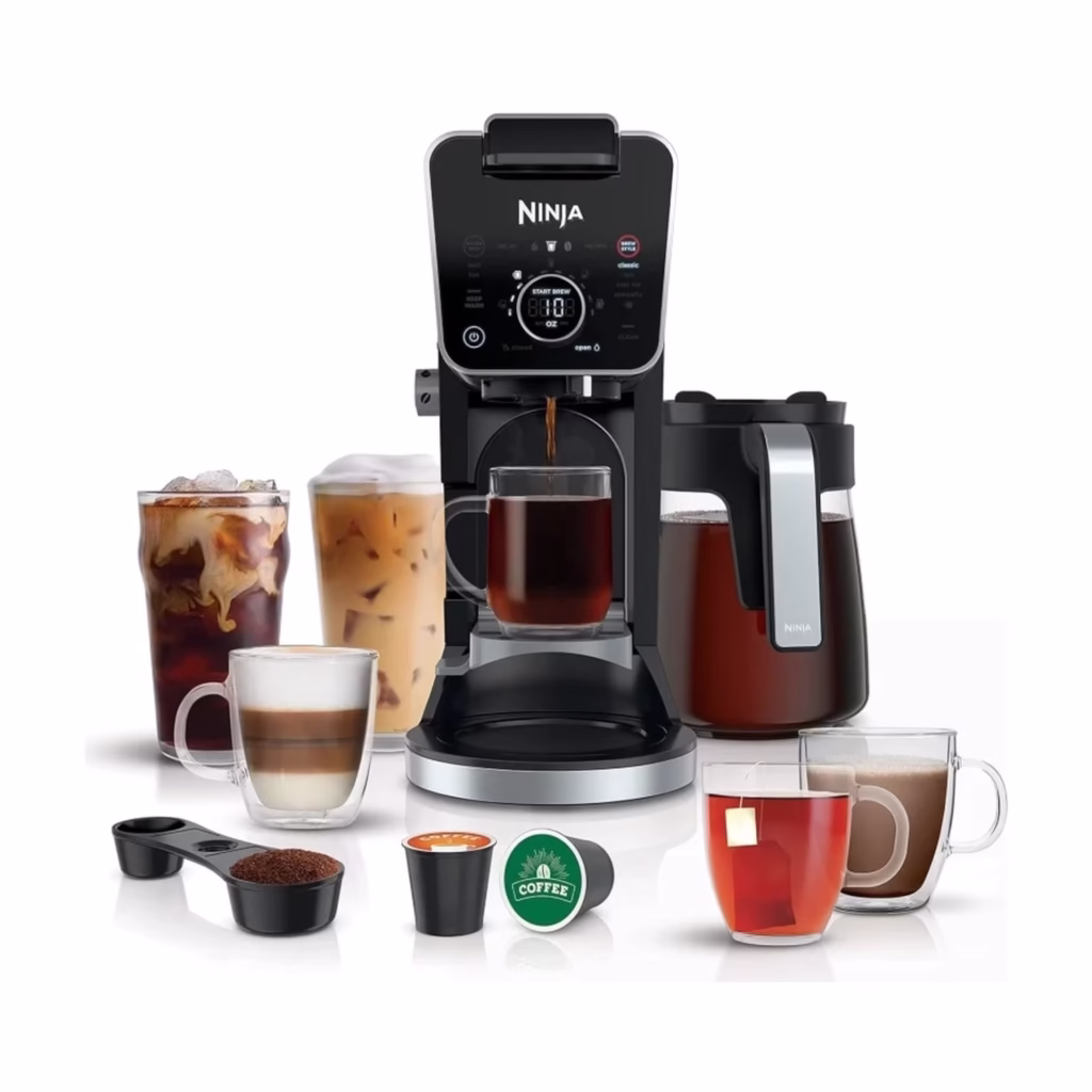 Ninja DualBrew Pro CFP301C specialty coffee system with 12-cup carafe, single-serve brewing and assorted coffee drinks