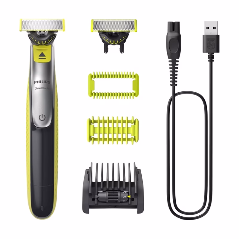 Philips OneBlade 360 QP2834/23 trimmer with 5-in-1 comb body comb skin guard and USB charging cable