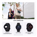 Garmin vivoactive 6 showing Garmin Pay contactless payments, music storage and safety tracking