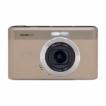 KODAK PIXPRO C1 digital camera in Tan, front view with champagne top plate and fixed 26mm lens
