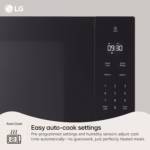 LG MSER1590C SmoothTouch glass control panel with white LED display and auto-cook keys