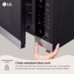 LG MSER1590C microwave child-resistant door lock with optional 2-step opening