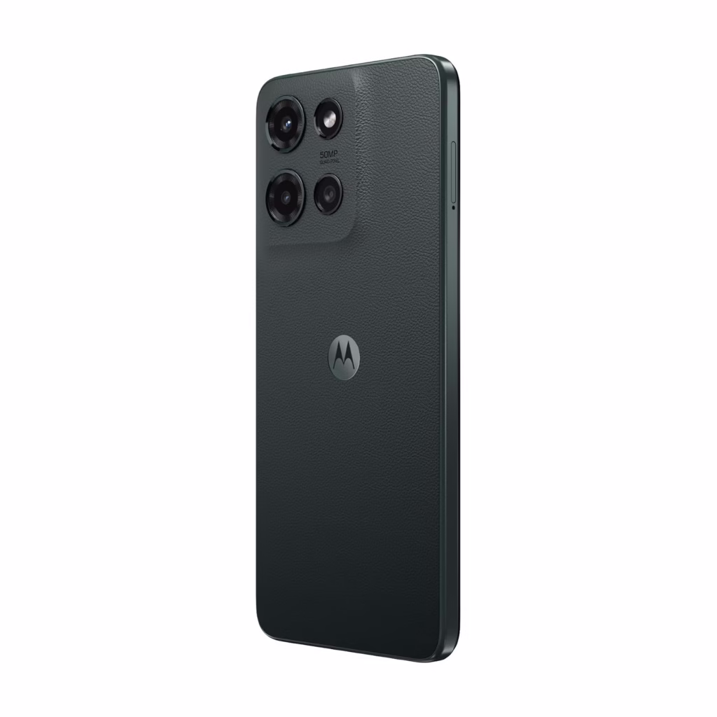 Motorola Moto G 5G 2025 rear three-quarter angled view