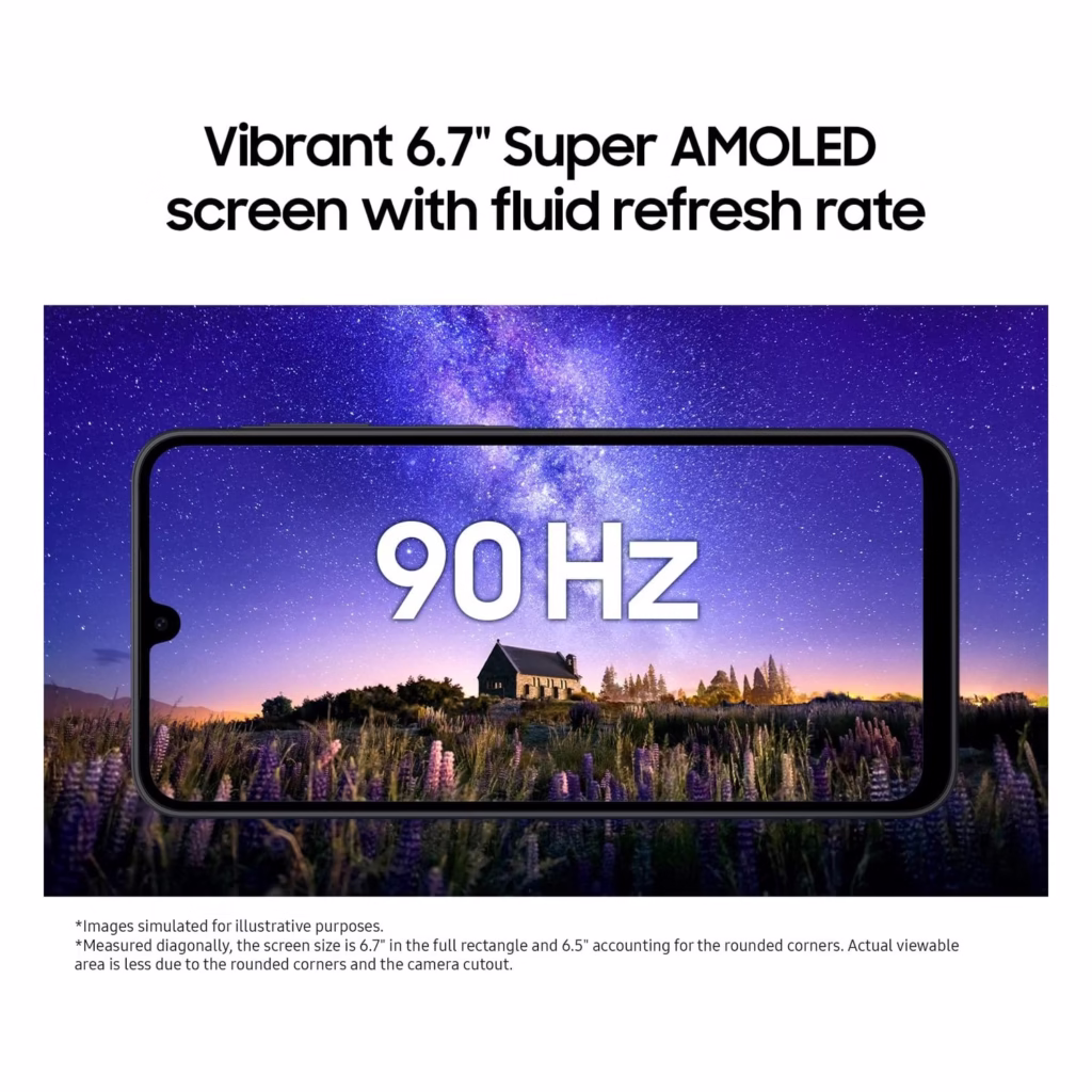 Samsung Galaxy A17 5G 6.7-inch Super AMOLED display with 90Hz refresh rate