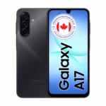 Samsung Galaxy A17 5G 128GB in Black, Canadian model, front and rear view